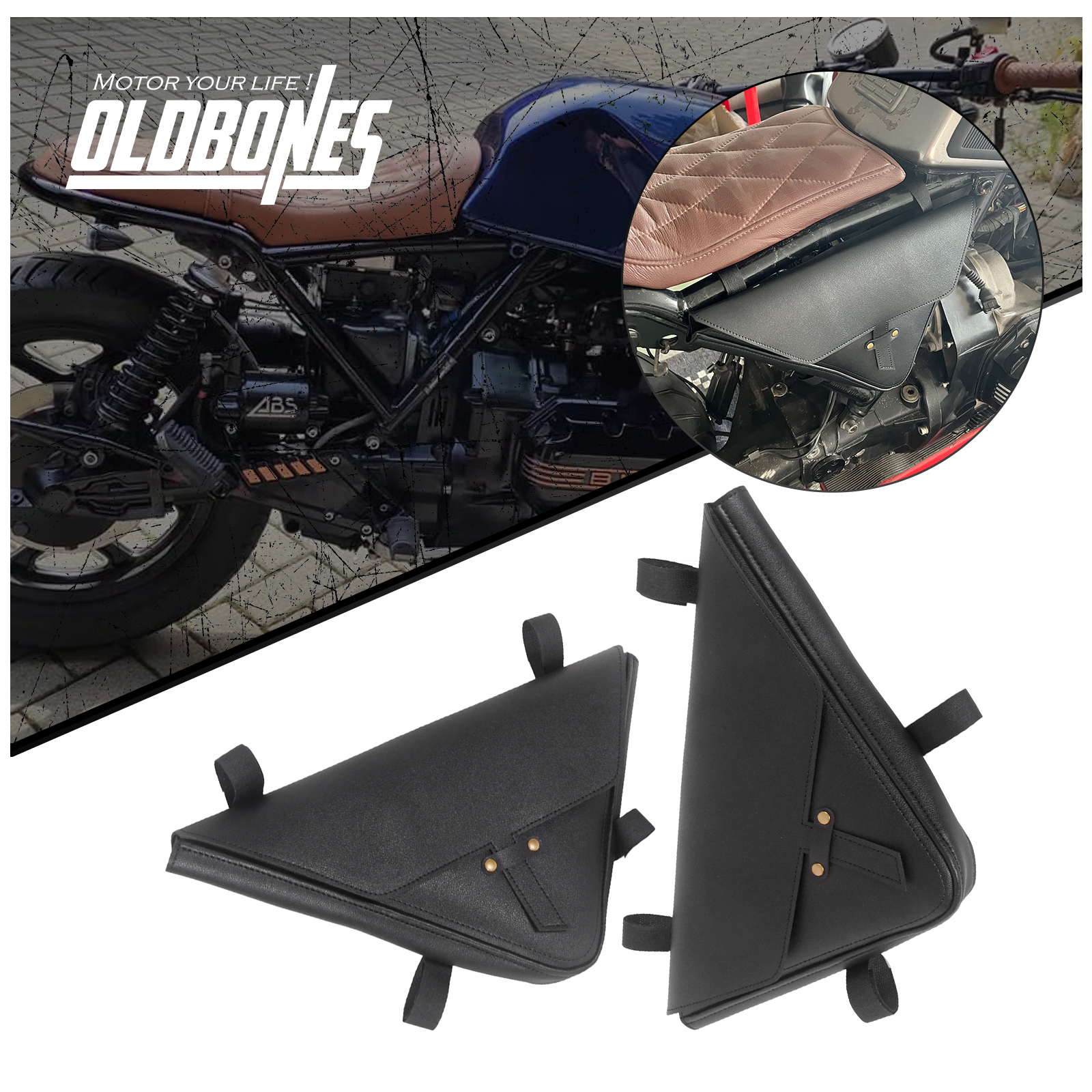 Motorcycle Gear Bag - 2PCS Motorcycle Triangle Bevel Side Bag