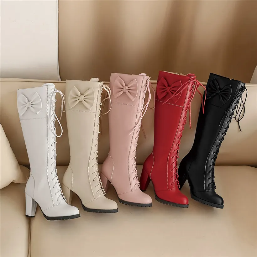 Sweet Bowtie Lolita Knee-high  - Riding Boot Short のレビューと価格