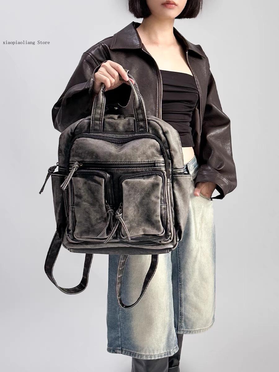 Luxury Soft Washed Pu Leather  - Motorcycle Gear Bag のレビューと価格