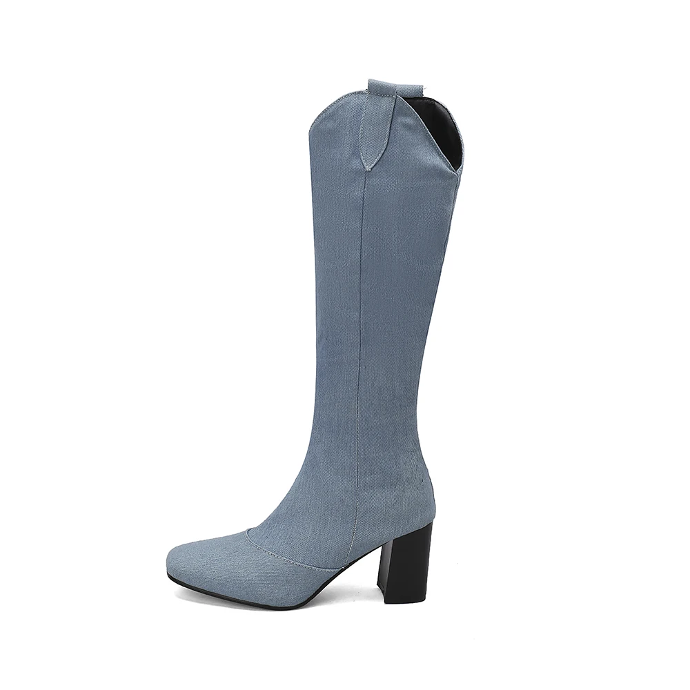 New Winter Black Blue Women Kn - Riding Boot Short のレビューと価格
