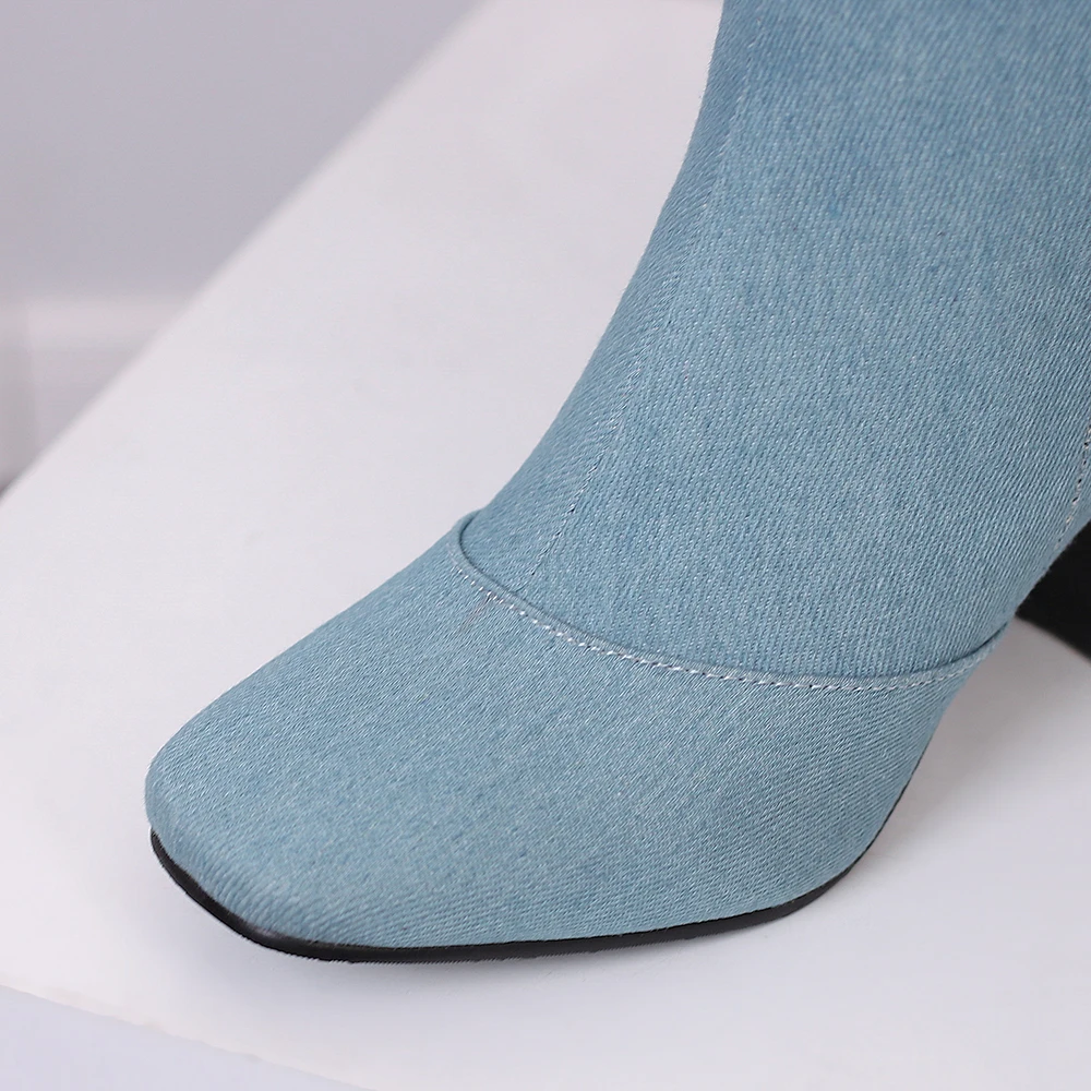 New Winter Black Blue Women Kn - Riding Boot Short のレビューと価格