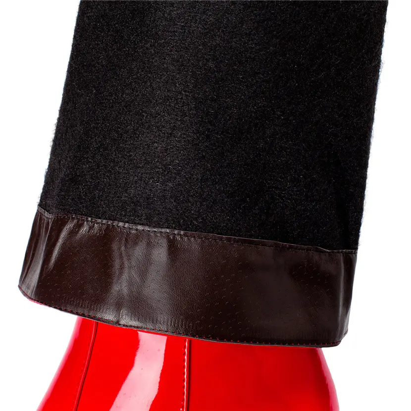 Red White Patent Leather Women - Riding Boot Short のレビューと価格