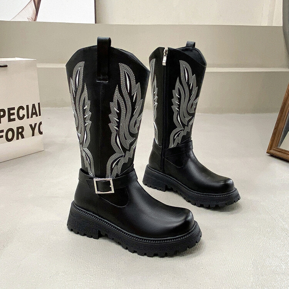 Women Knee High Boots Thick He - Riding Boot Short のレビューと価格