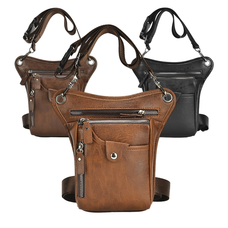 Vintage Pu Leather Waist Pack  - Motorcycle Gear Bag のレビューと価格