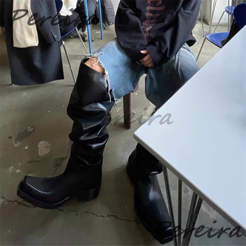 Thick Soled Over The Knee Boot - Riding Boot Short のレビューと価格