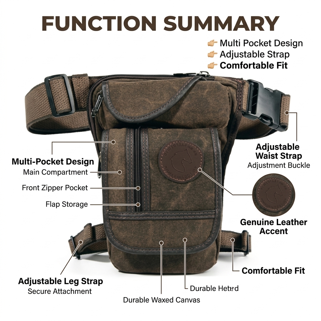 Motorcycle Drop Leg Bag Men Ca - Motorcycle Gear Bag のレビューと価格